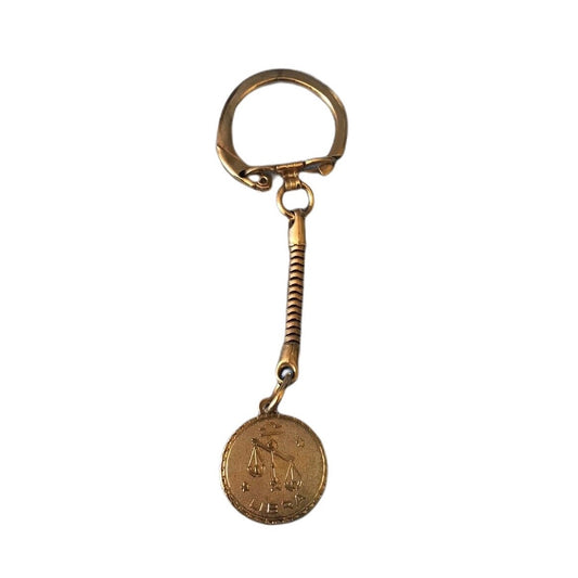 Vintage Libra Brass Keychain