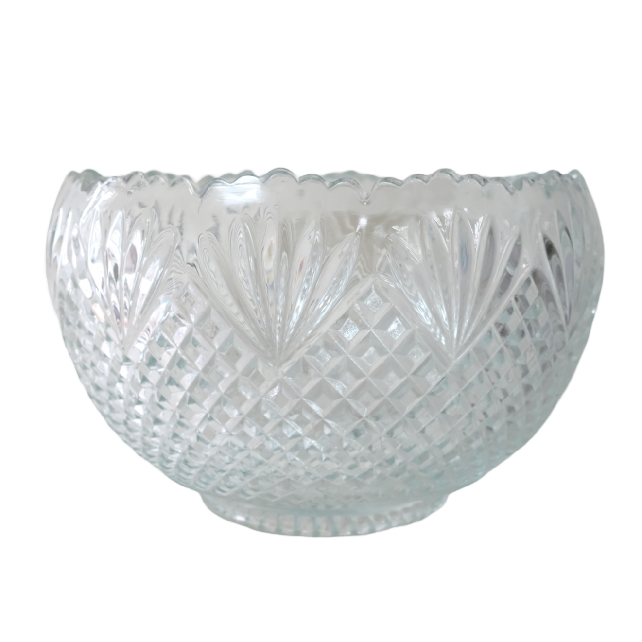 Vintage Oversized Crystal Cut Bowl