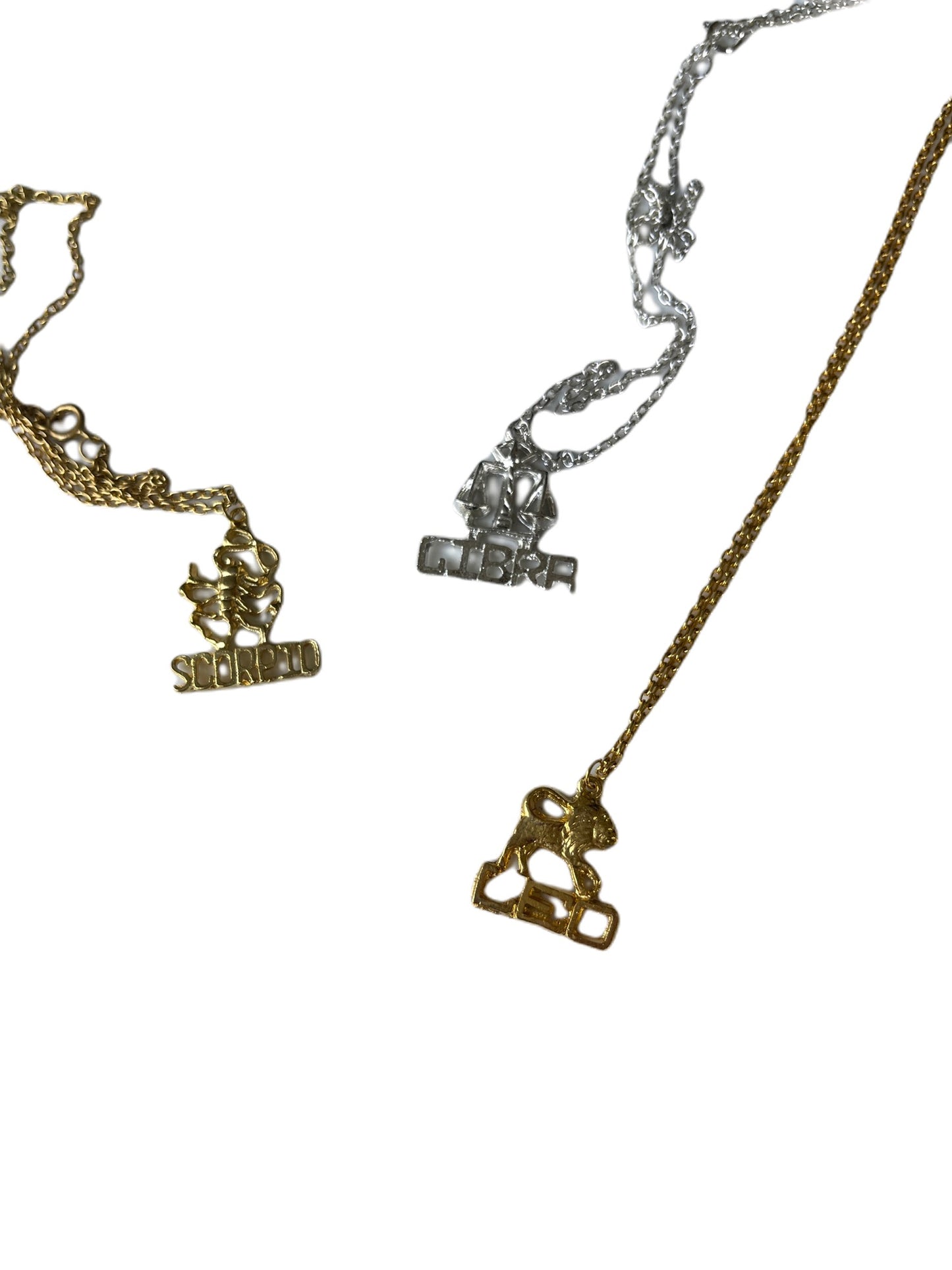 Vintage Zodiac Cutout Pendant Necklace - LIBRA, SCORPIO, LEO