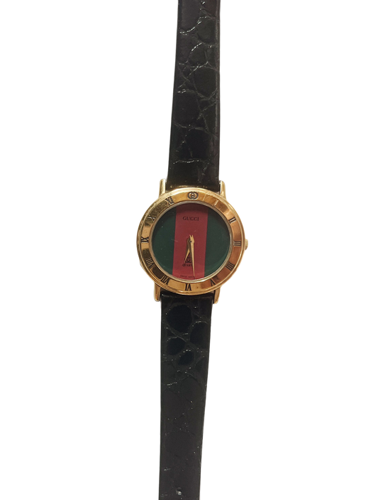 Authentic Vintage Gucci Stipe Face 3000L Watch