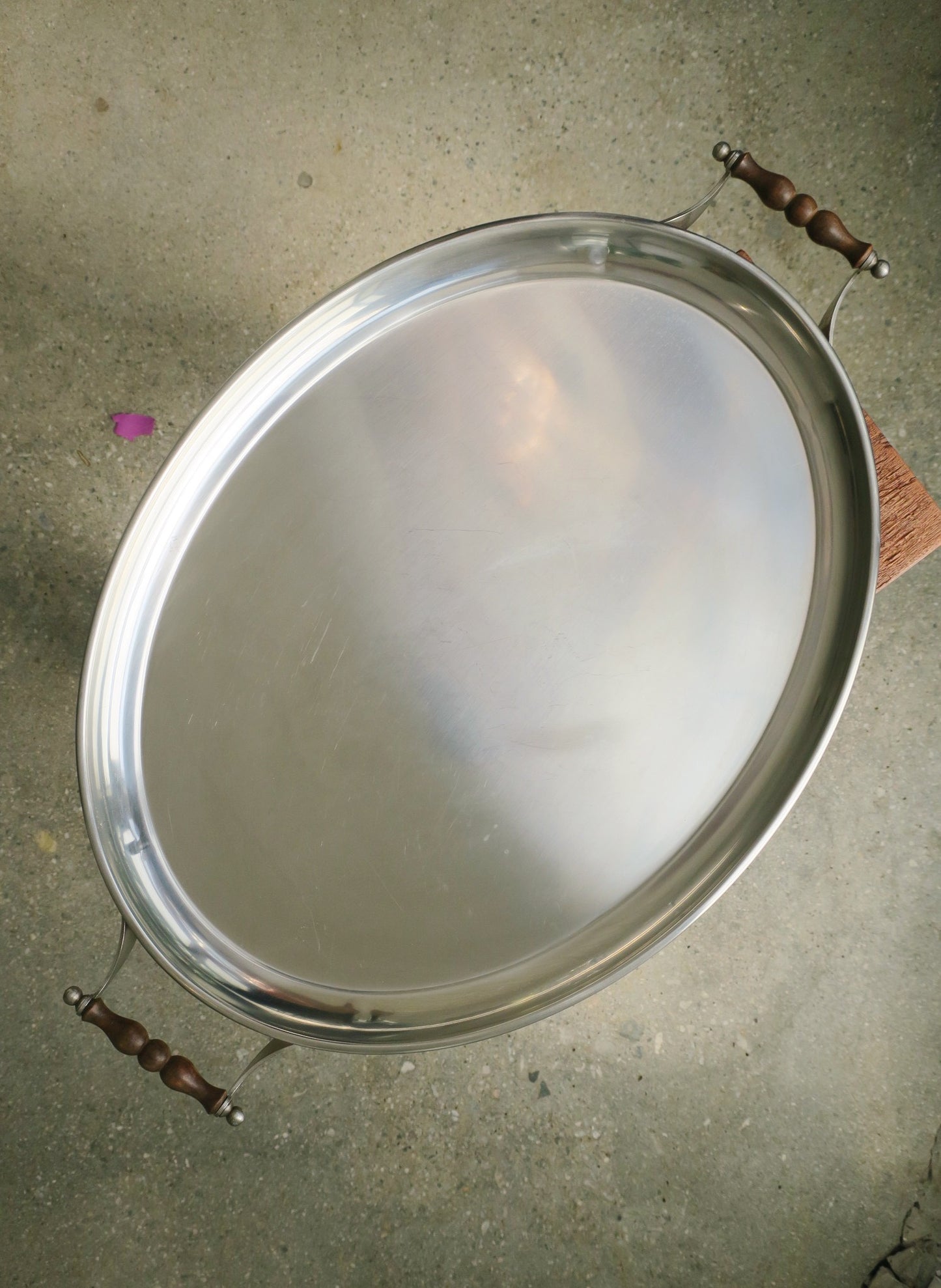 Vintage Silver Serving Tray with Handles